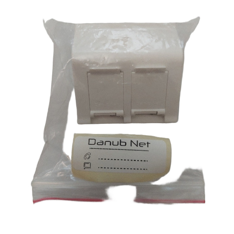 فیس پلیت  2 پورت دانوب مدل زاویه دار