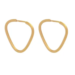 گوشواره حلقه‌ای طلا 18 عیار زنانه طلای مستجابی مدل مثلث کد 2086