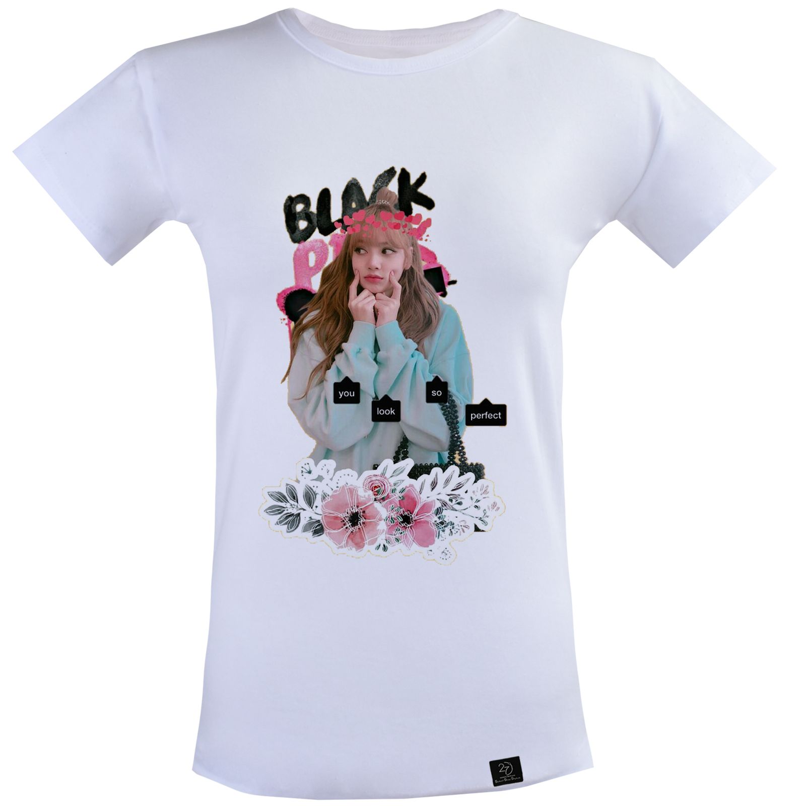 تی شرت آستین کوتاه زنانه 27 مدل لیسا بلک پینک کد WN510 -  - 2