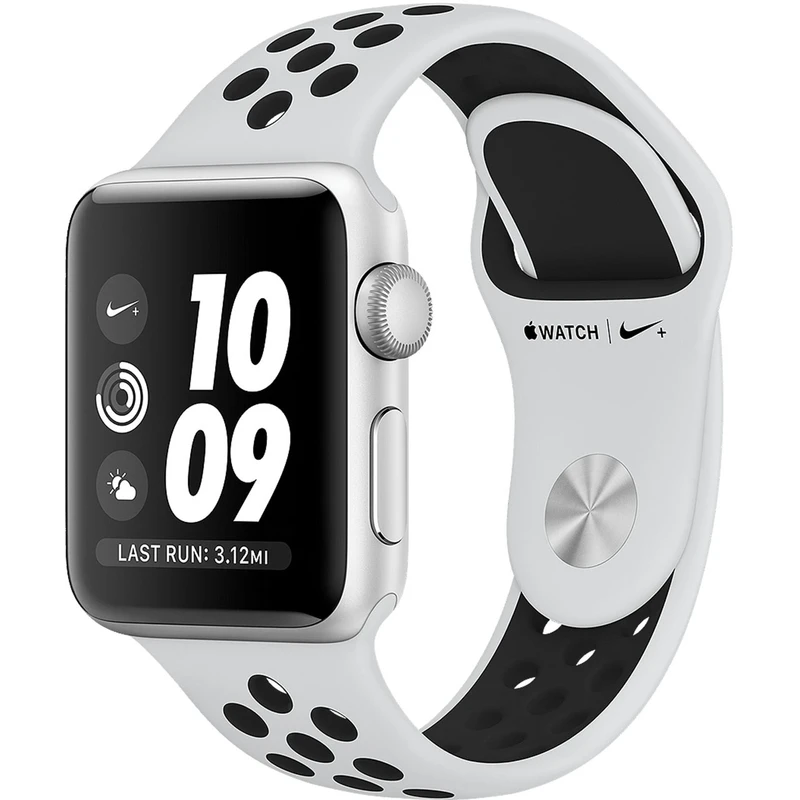 ساعت هوشمند اپل واچ سری 3 مدل Nike Plus 38mm Silver Aluminum Case with Pure Platinum/Black Nike Sport Band