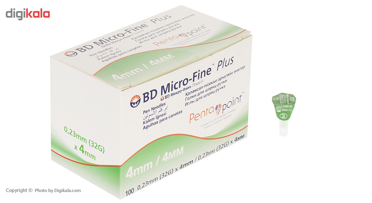 سوزن قلم انسولین بی دی مدل Micro-Fine سایز 4 میلی‌متر 100 عددی