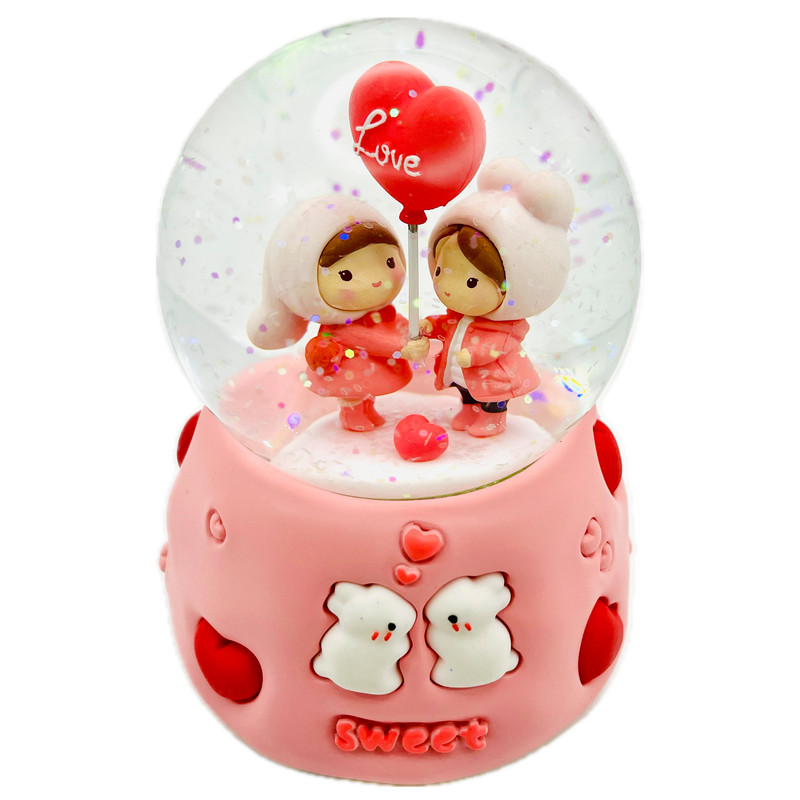 گوی موزیکال مدل پمپی مدیوم Sweet طرح عشق خرگوشی کد MPA16230.9