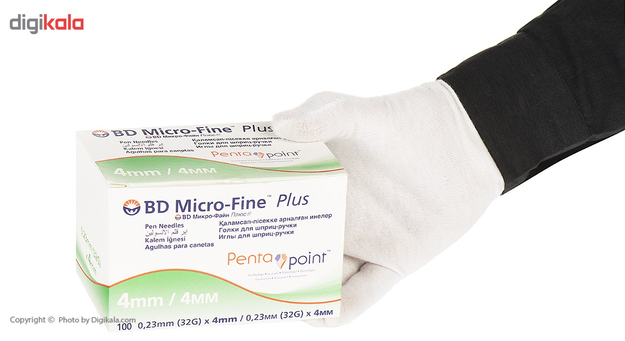 سوزن قلم انسولین بی دی مدل Micro-Fine سایز 4 میلی‌متر 100 عددی