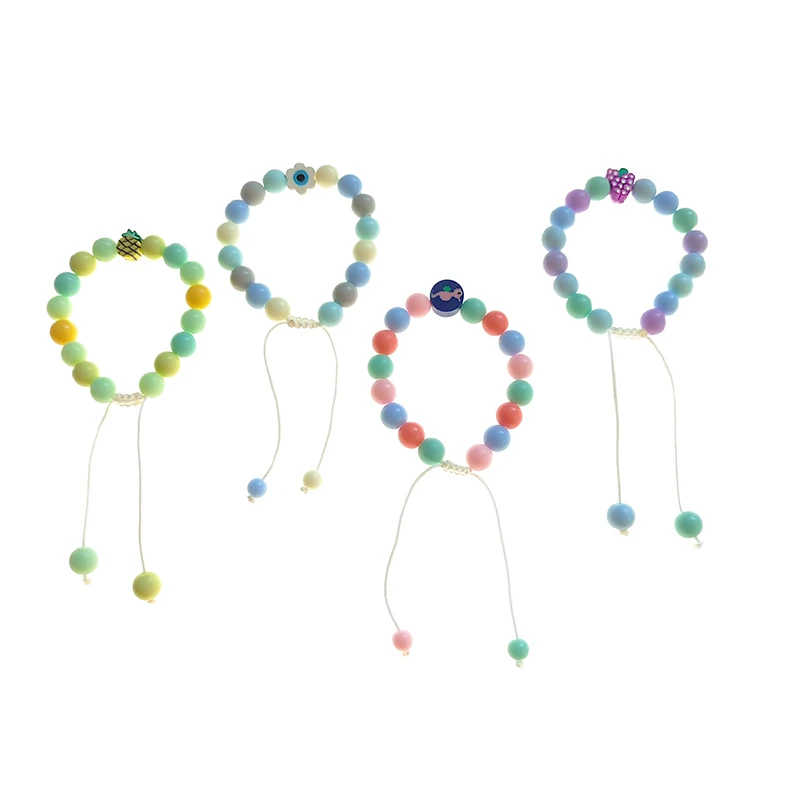 دستبند دخترانه لیمونار گالری مدل اسب دریایی و آناناس و تمشک مجموعه چهارعددی