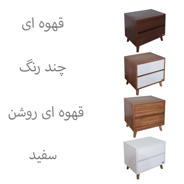 میز پاتختی صنعت و هنر چوبی کوتوک مدل پائولا