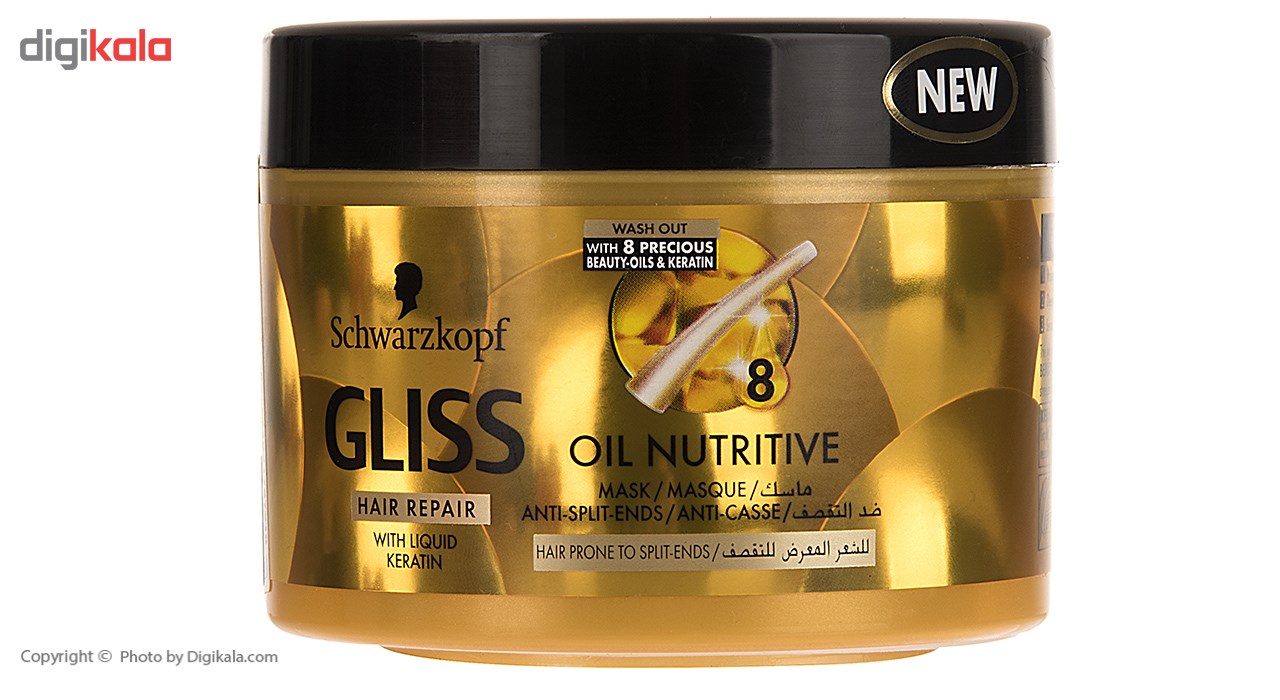 روغن ترمیم کننده و مغذی مو گلیس سری Hair Repair مدل Oil Nutritive حجم 200 میلی لیتر