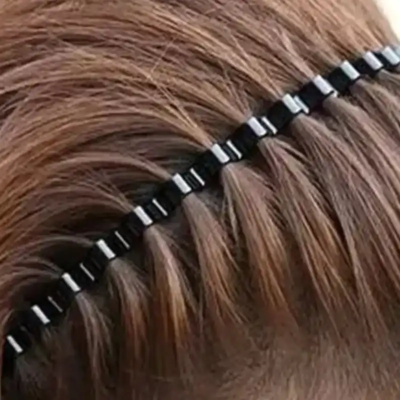 تل مو زنانه مدل اسپرت زیگزاکی طرح هفت هشتی فلزی کد T900