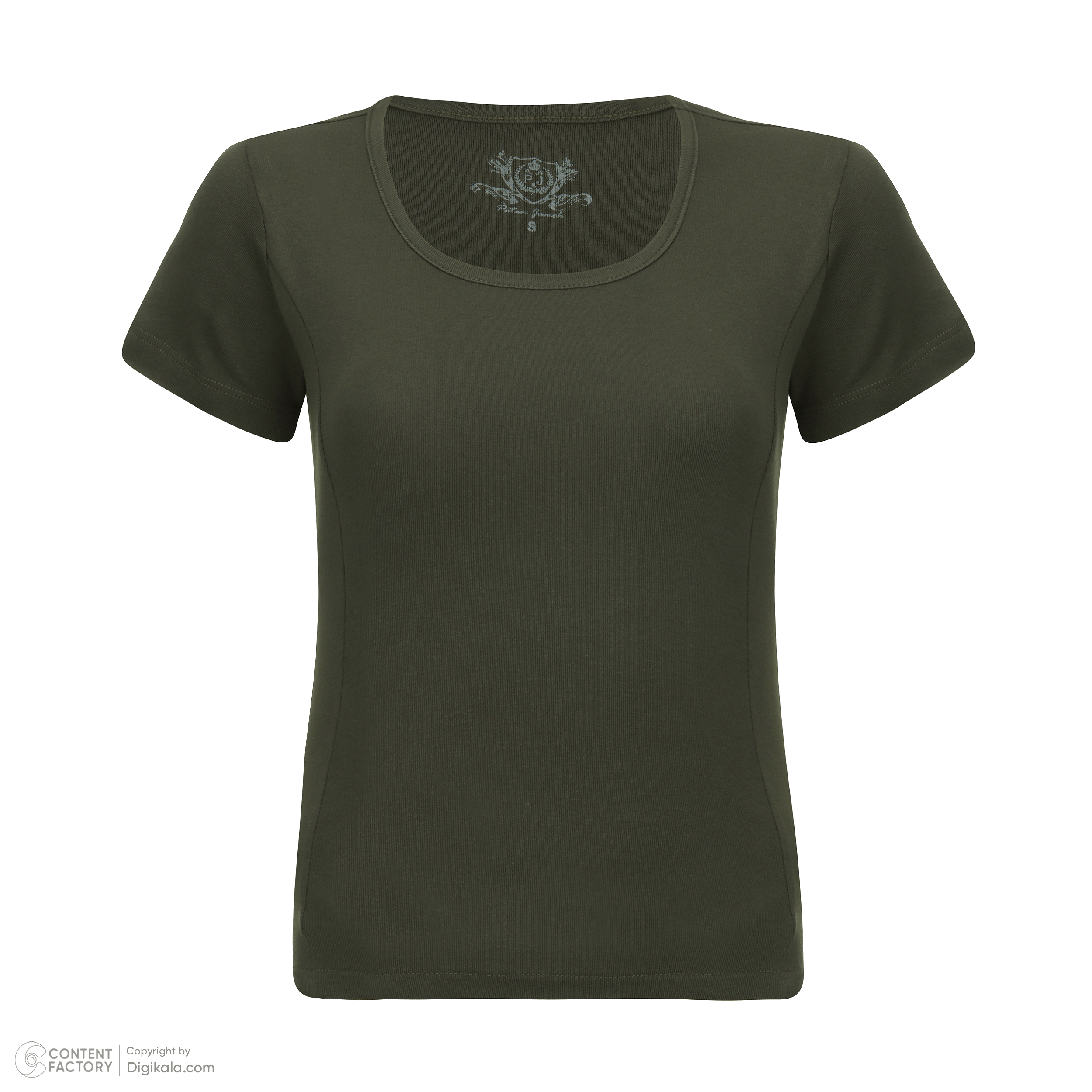 تی شرت آستین کوتاه زنانه پاتن جامه مدل فیانگو 131631020123335 رنگ سبز تیره -  - 2