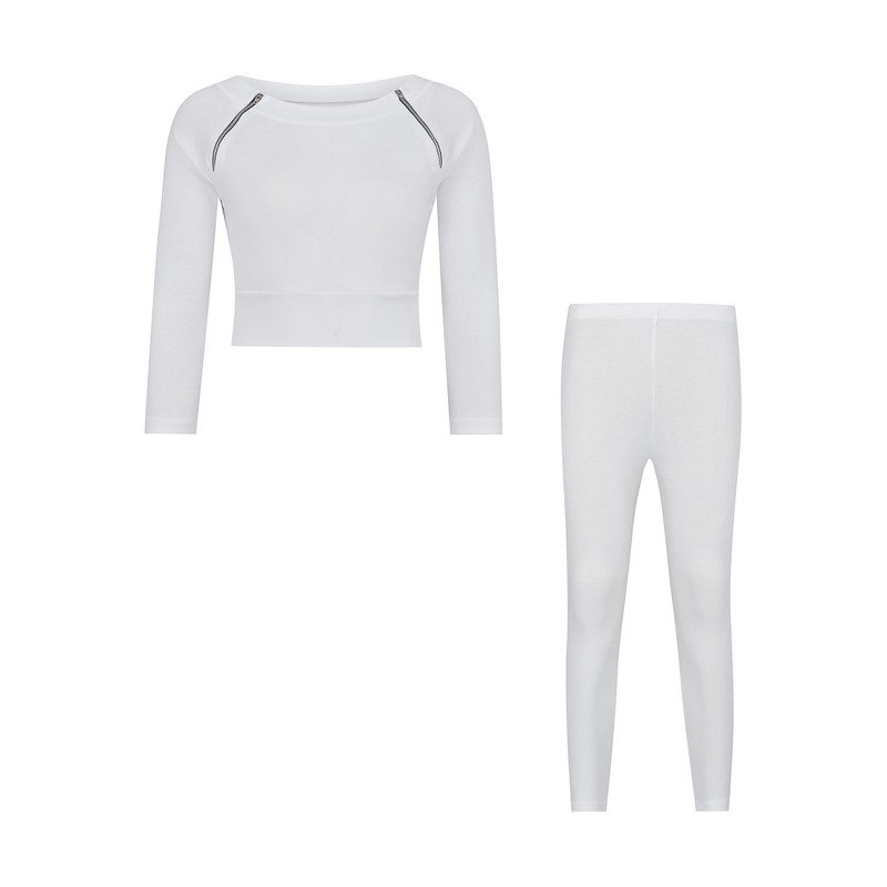 ست کراپ تی شرت آستین کوتاه و شلوار زنانه ناتوسا مدل NT819-5