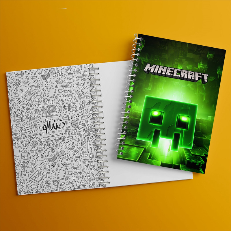 دفتر مشق 100 برگ خندالو طرح ماینکرافت (Minecraft) کد F2420