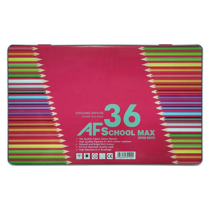 مداد رنگی مدل 36 رنگ ای اف اسکول مکس مدل طاووس کد 301004