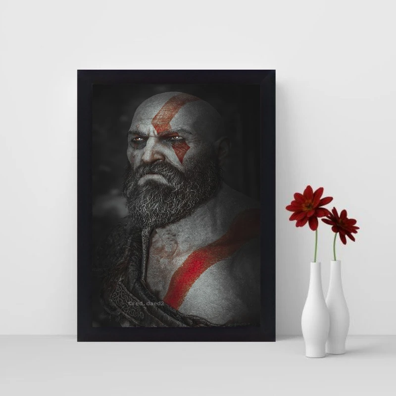 تابلو نوری گیم دکور طرح خدای جنگ مدل God of war