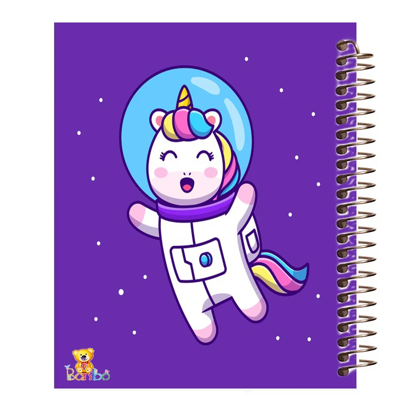 دفتر نقاشی 50 برگ بانیبو مدل اسب تک شاخ فضانورد کد 540