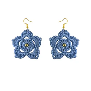 گوشواره دست دوز زنانه مدل قلاب بافی کد Gosh - 002