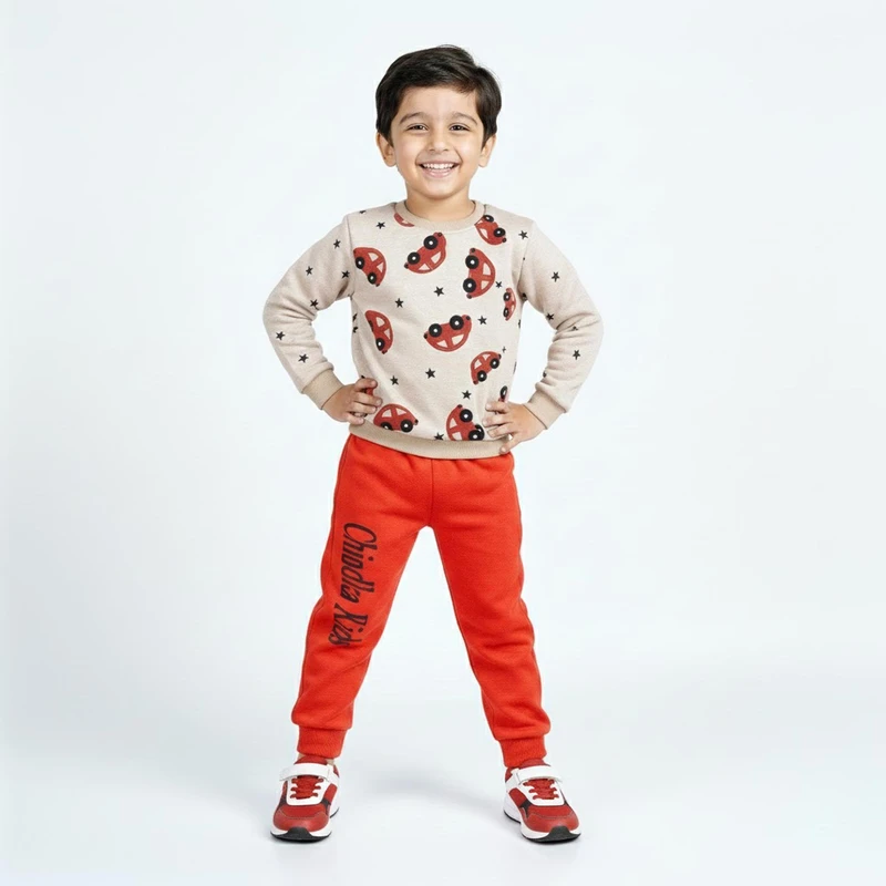 ست سویشرت و شلوار راحتی پسرانه مدل ماشین کد 1001