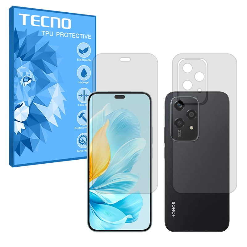 محافظ صفحه نمایش مات تکنو مدل Resistant مناسب برای گوشی موبایل آنر 200 Lite به همراه محافظ پشت گوشی 