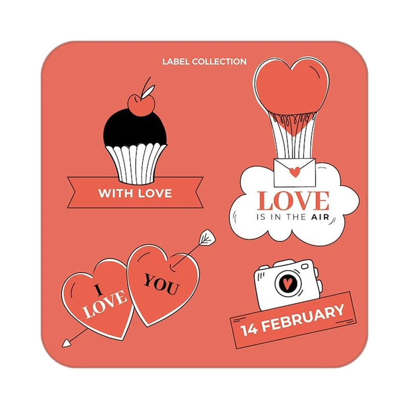 زیر لیوانی کاکتی طرح عاشقانه مدل mp38081