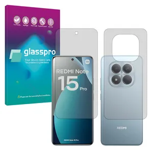 Glass Pro Resistant model matte screen protector suitable for Xiaomi Redmi Note 15 Pro 4G Mobile phone along with the back protector