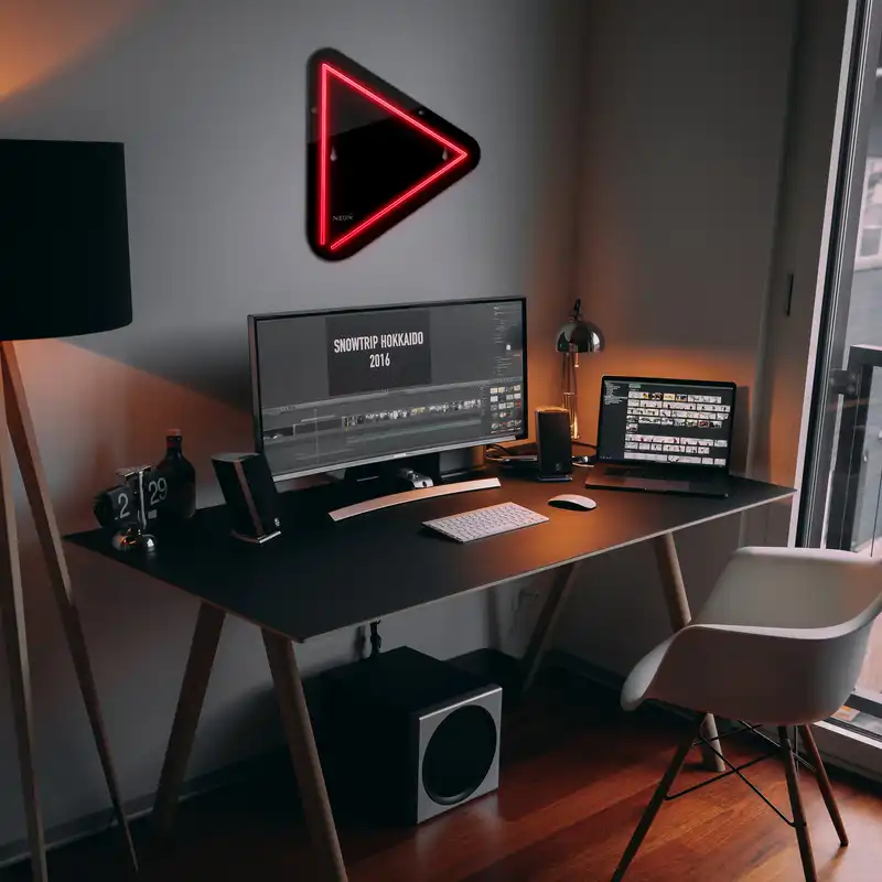 چراغ دیواری نئون دیزاین طرح Play-BL_RD