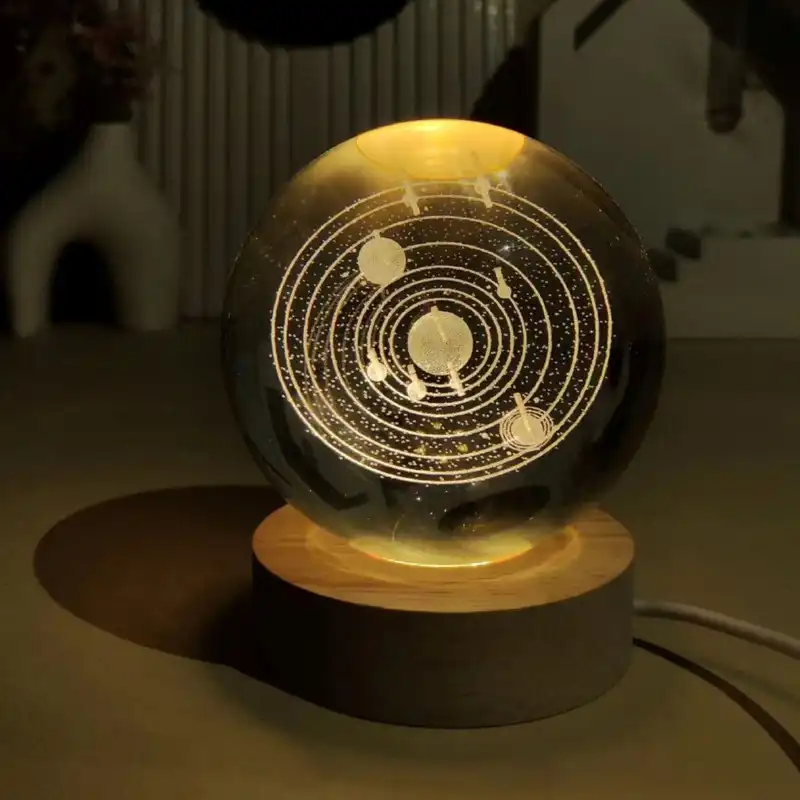 چراغ خواب مدل کریستالی طرح منظومه شمسی سه بعدی