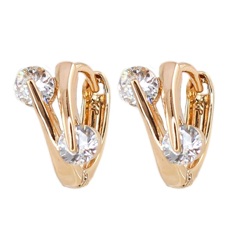 گوشواره حلقه‌ای زنانه ژوپینگ مدل نگین دار کد AAC1343