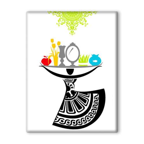 کاشی اطلس آبی طرح سفره هفت سین عید نوروز مدل T1553 