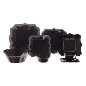 سرویس غذاخوری 38 پارچه لومینارک مدل Authentic Silver Black
