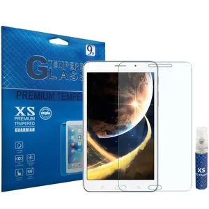 محافظ صفحه نمایش شیشه ای ایکس اس مدل تمپرد مناسب برای تبلت سامسونگ Galaxy Tab 4 7.0 به همراه اسپری پاک کننده صفحه XS