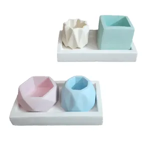 گلدان دکوری مدل مینیاتوری NP 305 GYBR-W مجموعه 4 عددی به همراه استند