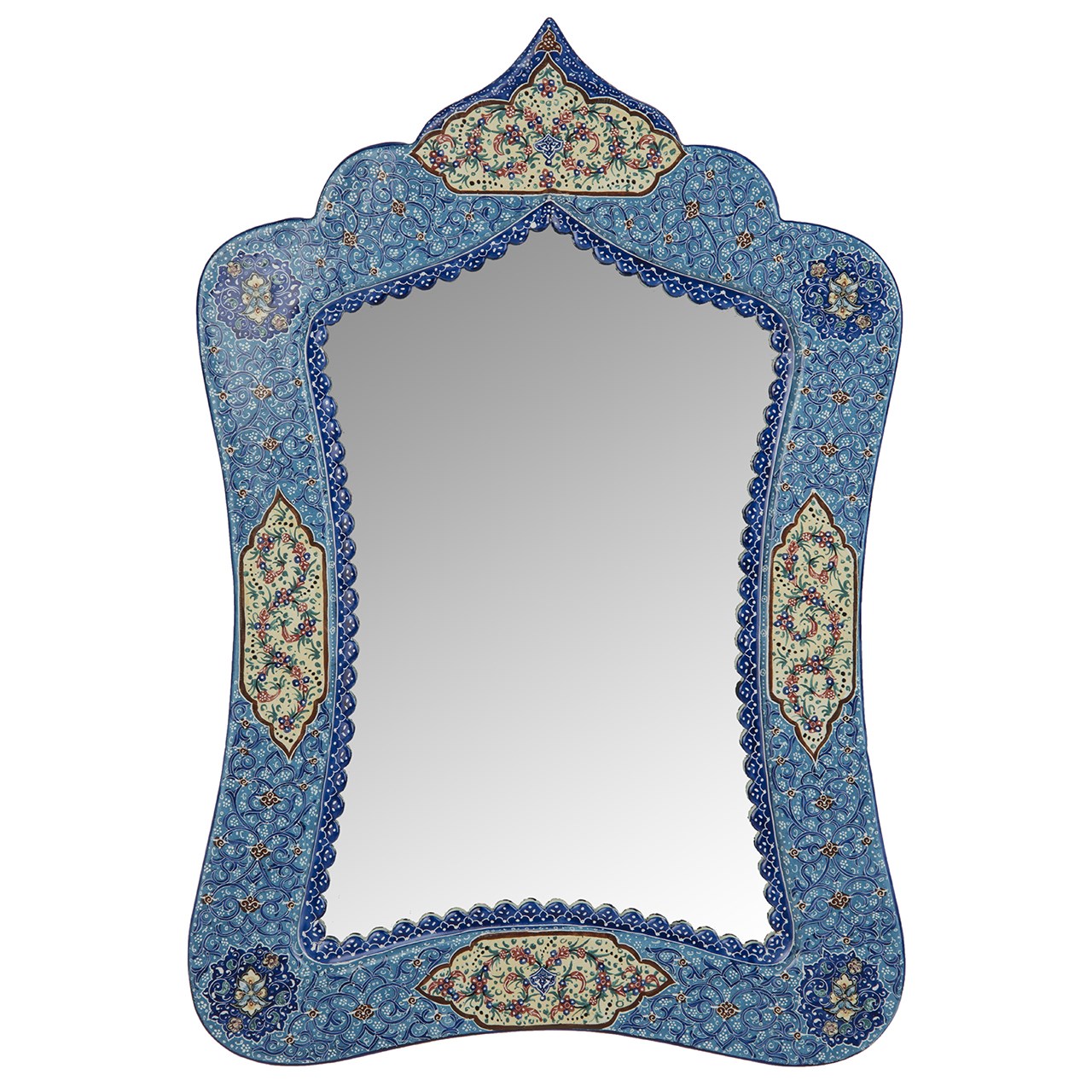 آینه میناکاری اثر خرم نژاد طرح مسجدی سایز 37 × 26 سانتی متر