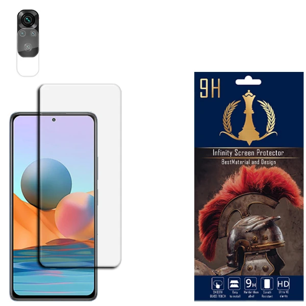  محافظ لنز دوربین اینفینیتی مدل PRO MAX مناسب برای گوشی موبایل شیائومی REDMI NOTE 10 / REDMI NOTE 10S به همراه محافظ صفحه نمایش