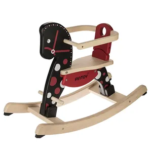 راکر کودک پین تویز مدل Wooden Black Horse