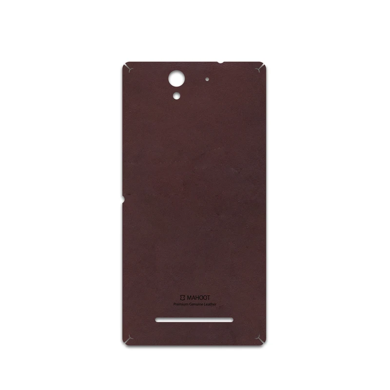 برچسب پوششی ماهوت مدل Matte-Dark-Brown-Leather مناسب برای گوشی موبایل سونی Xperia C3 Dual
