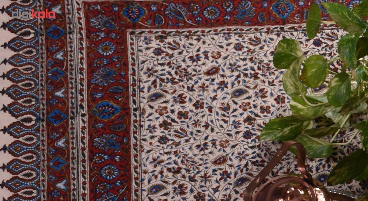 سفره قلمکار نرگس خانی طرح افشان قرمز مدل00-18 سایز 100x150 سانتیمتر سفره قلمکار نرگس خانی طرح افشان قرمز مدل00-18 سایز 100x150 سانتیمتر
