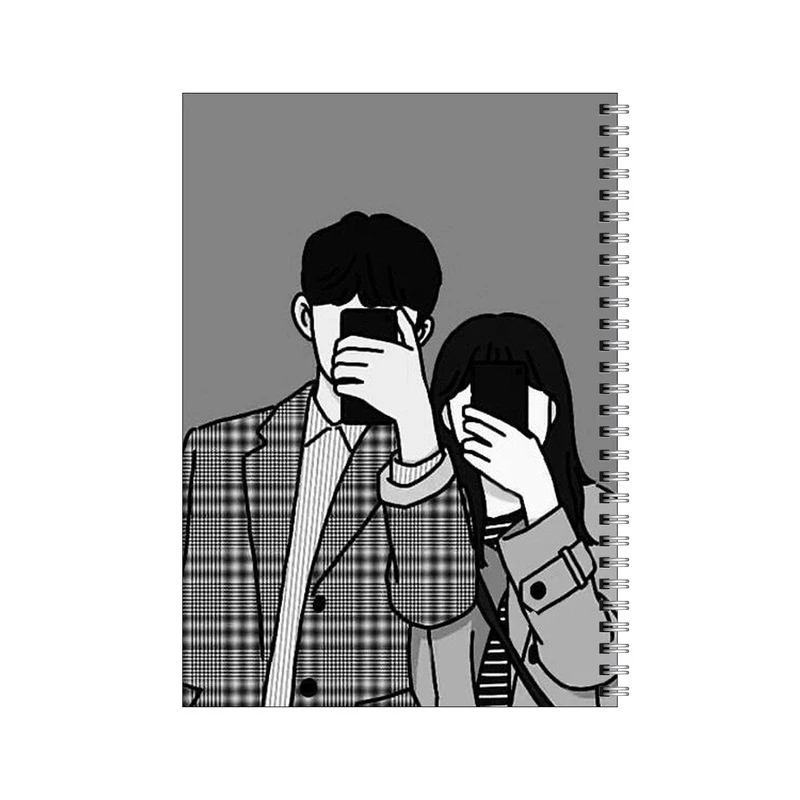 دفتر مشق 100 برگ بامبیلیپ طرح سلفی دختر و پسر کره ای کد 1073569