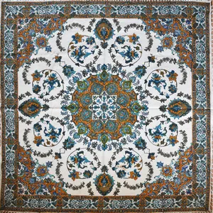سفره قلمکار ممتاز سی دا طرح فرش کد GH01014 سایز 100 × 100  سانتی‌ متر