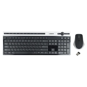 کیبورد و ماوس بی سیم گرین مدل gkm-505w، سوییچ ممبران، full-size
