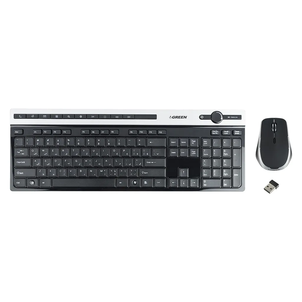 کیبورد و ماوس بی سیم گرین مدل GKM-505W، سوییچ ممبران، Full-Size