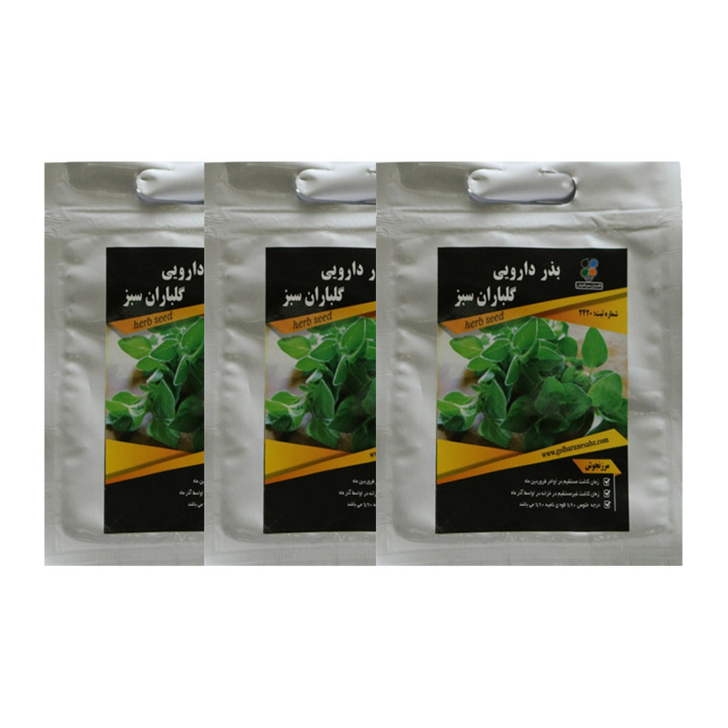مجموعه بذر مرزنجوش گلباران سبز بسته 3 عددی