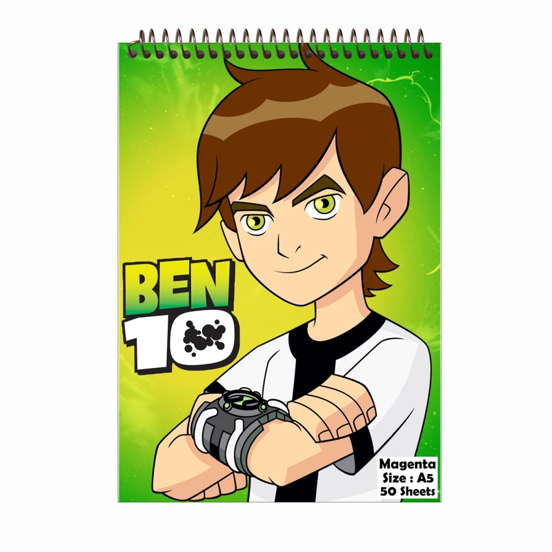 دفتر نقاشی 50 برگ مجنتا طرح بن تن کد 0041