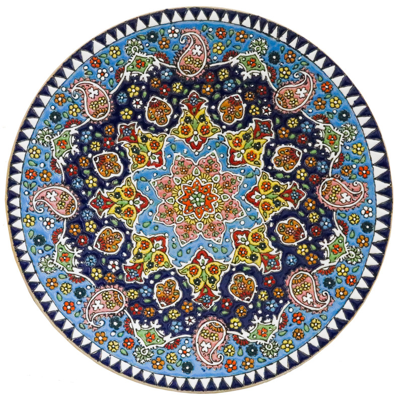 بشقاب میناکاری سفالی کد 605