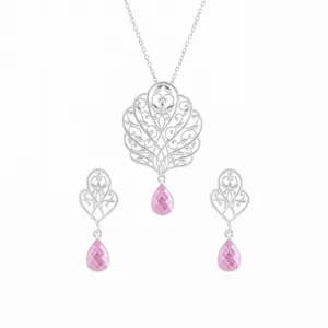 نیم ست نقره زنانه درسان گالری مدل شقایق کد DS710