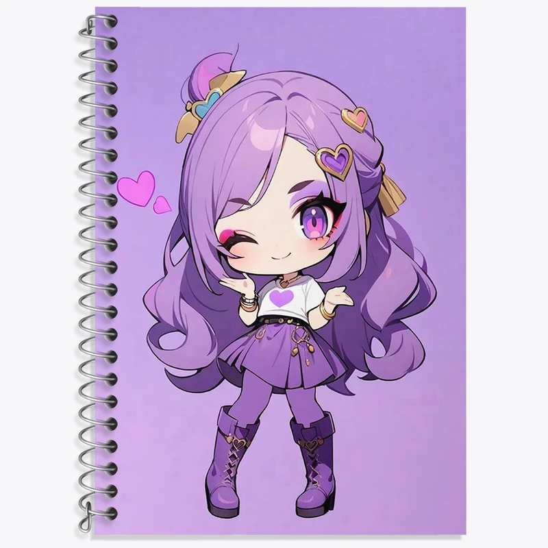 دفتر زبان 50 برگ خندالو مدل سه خط طرح دخترانه کد N1238