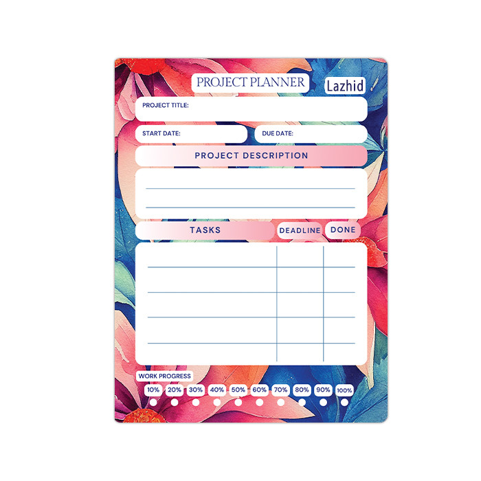 تخته وایت برد لاژید مدل برنامه ریزی پروژه سایز 14x18 سانتی متر