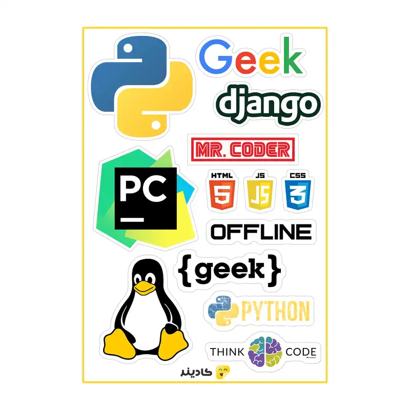 استیکر لپتاپ طرح ۱ برنامهنویسی مجموعه ۱۱ عددی