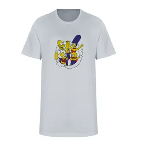 تی شرت آستین کوتاه زنانه مدل خانواده سیمپسون ها کد L321 رنگ طوسی