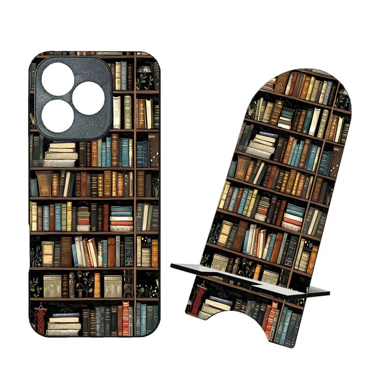 کاور گالری وبفر طرح کتابخانه مناسب برای گوشی موبایل آنر 400 lite به همراه استند