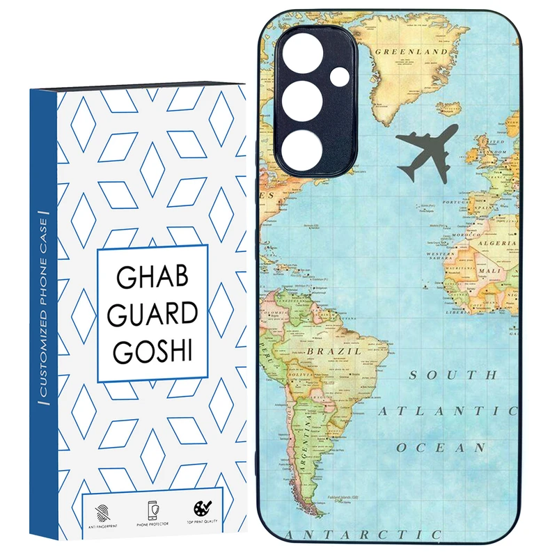 کاور قاب گارد گوشی طرح نقشه جهان کد TPU-057 مناسب برای گوشی موبایل سامسونگ Galaxy A34
