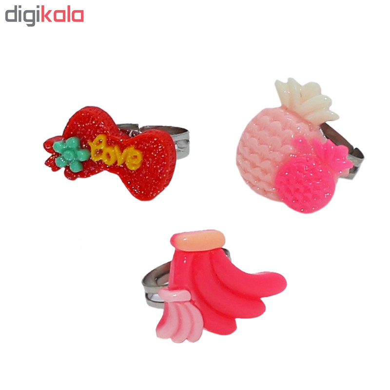 انگشتر دخترانه کد 014 مجموعه سه عددی