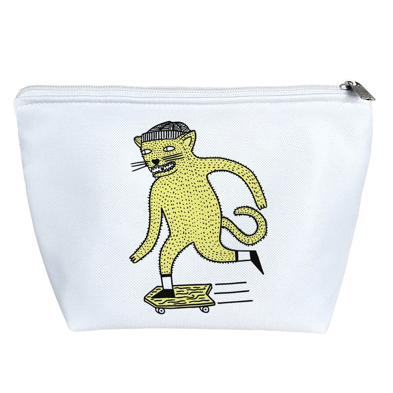 کیف لوازم آرایش دخترانه خندالو مدل گربه اسکیت سوار کد 8621